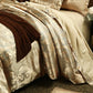 3 Piece Luxury Jacquard Bedding Set King Size Duvet Quilt Cover Floral Golden with Pillowcase