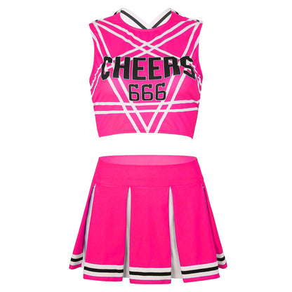 Women's Cheerleading Uniform Cosplay Set Backless Crop Top Mini Pleated Skirt Carnival Party Halloween Costume - The Clothing Company Sydney