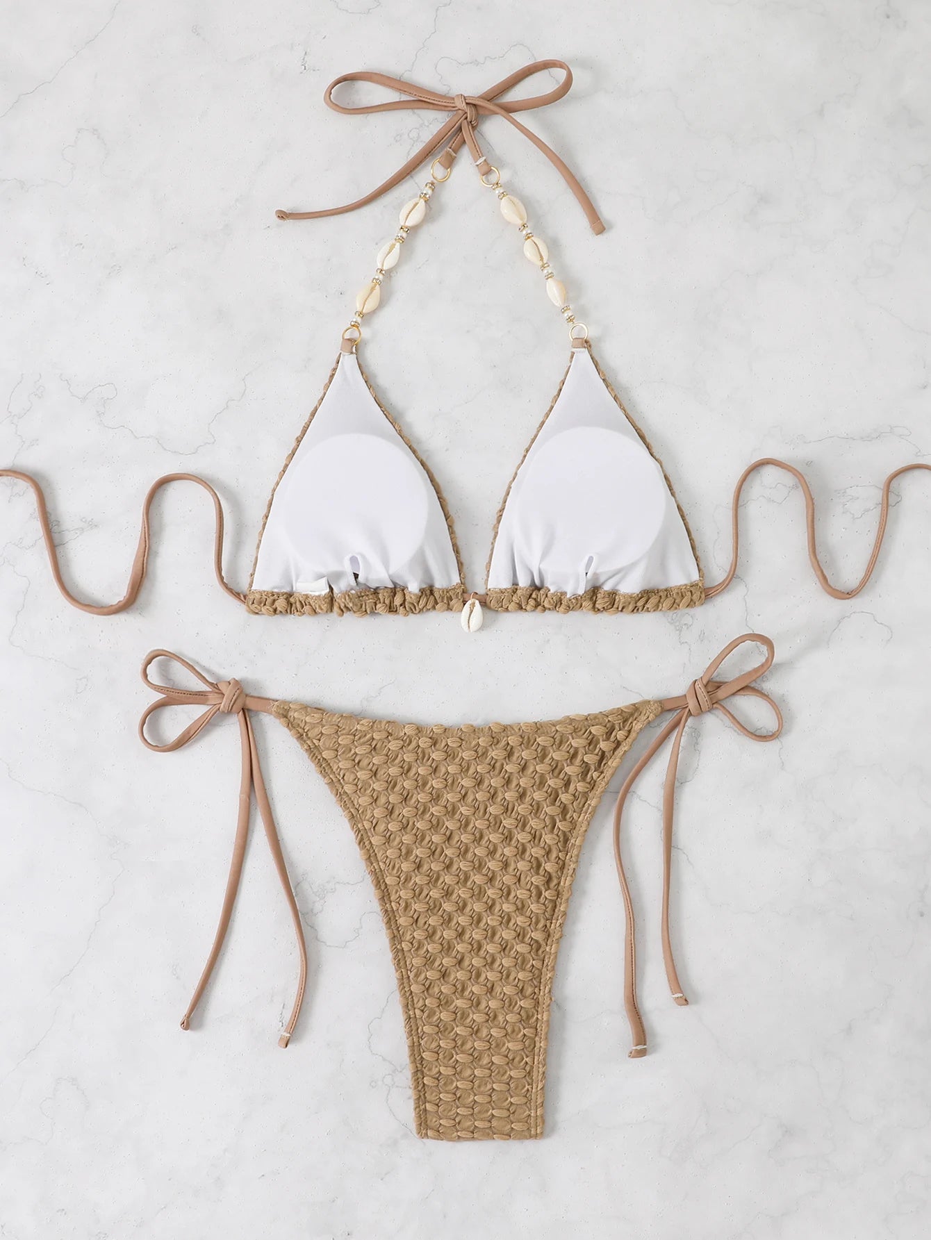 2 Piece Halter String Triangle Bikini Swimwear Mesh Swimsuit Solid Bathers Bathing Swimming Swim Suit Beachwear The Clothing Company Sydney