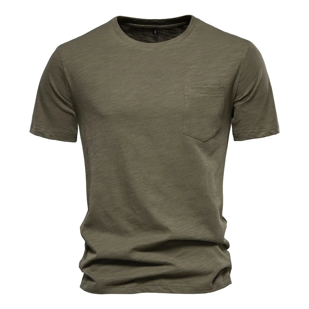 100% Cotton Men's T-shirt Casual Soft Fitness Summer T-shirts O-Neck Short Sleeve Top
