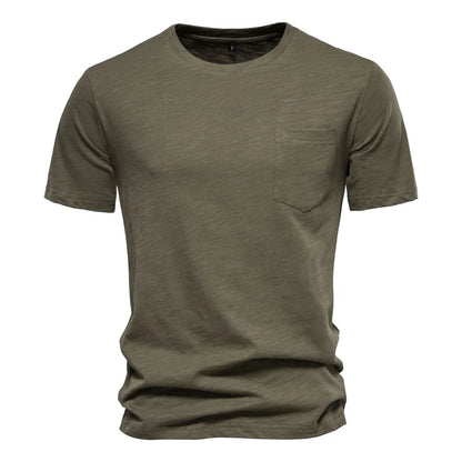 100% Cotton Men's T-shirt Casual Soft Fitness Summer T-shirts O-Neck Short Sleeve Top