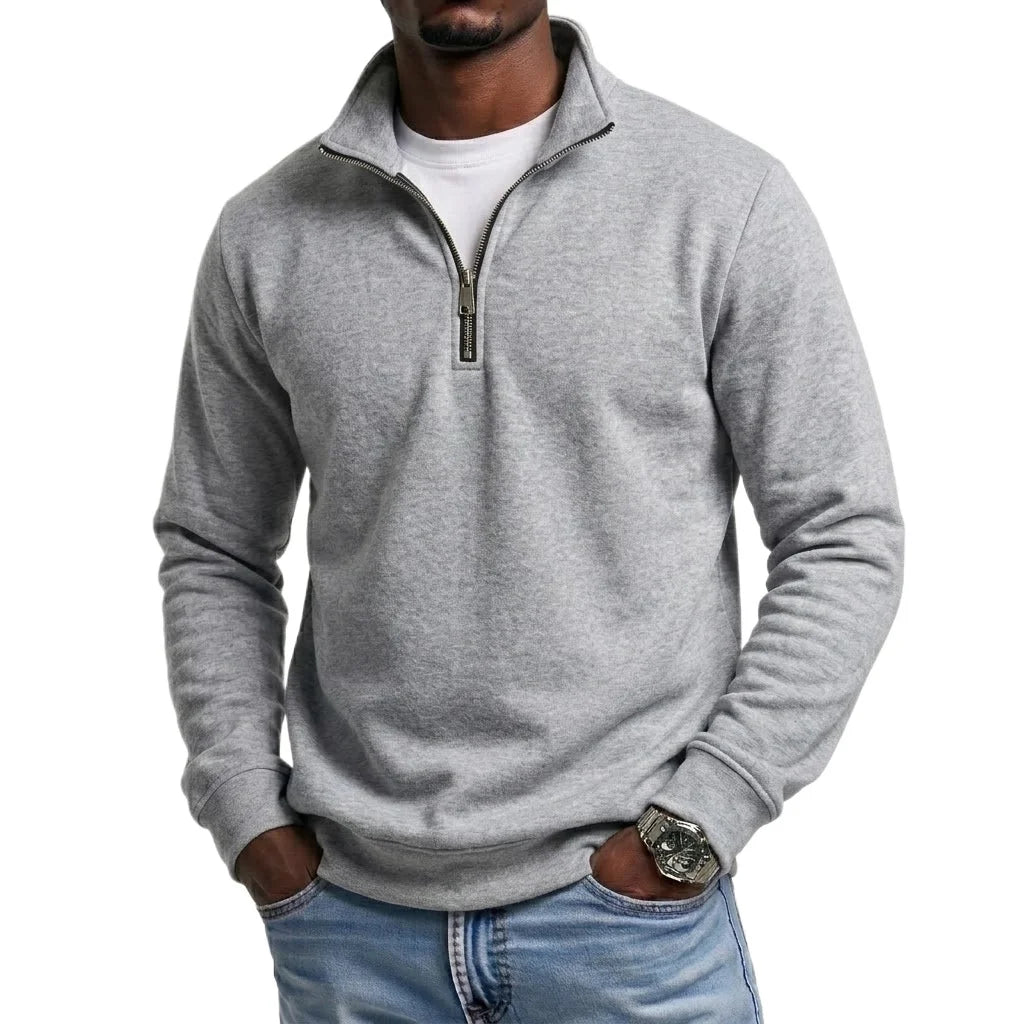 Mens Zipper Sweatshirts Spring Quarter Zip Pullover Half Zipper Hoodie Gym Autumn Solid Sweatshirt Jumper