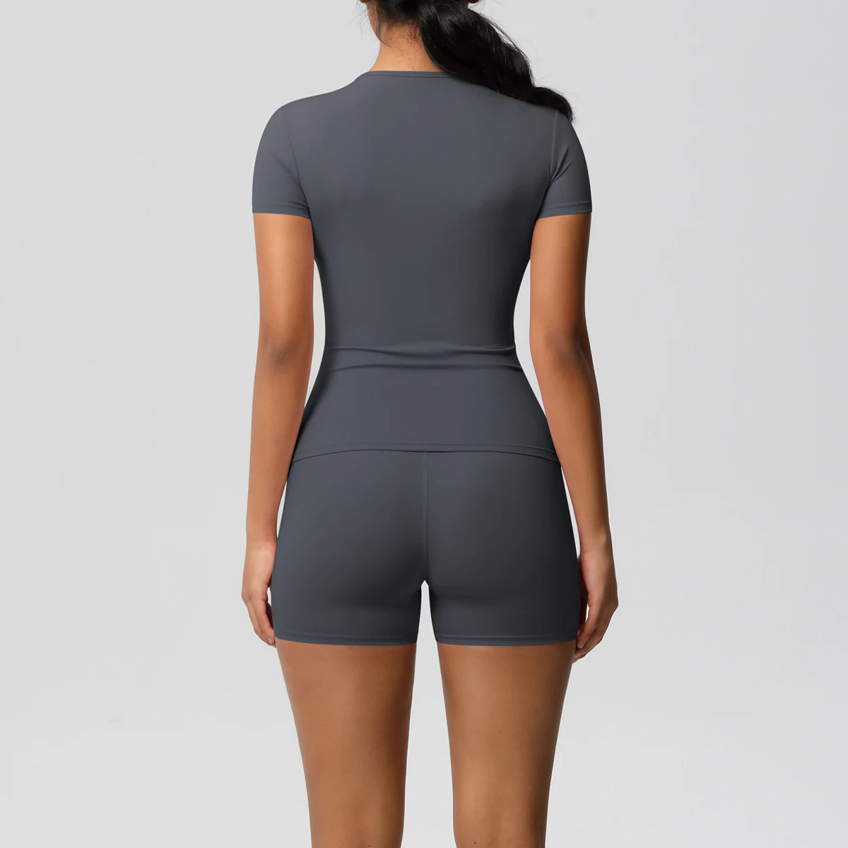 Workout Sportswear 2 Piece Piece Female Yoga Shirt Push Up Workout Clothes Outdoors Sport  High Waist  Fitness Sport Shorts