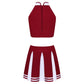 2 Piece Cheerleader Costume Women Adult Cheerleading Uniform Dancing Outfit Sleeveless Crop Top with Mini Pleated Skirt The Clothing Company Sydney