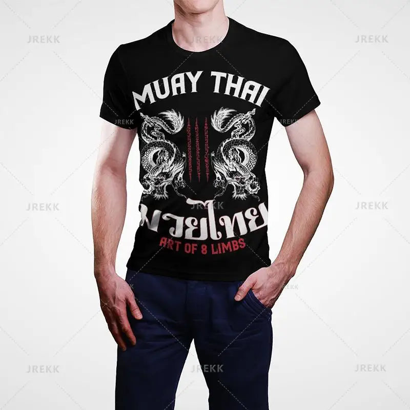 Muay Thai Gym Graphic T Shirt For Men Women Kids 3D Thai Boxing Sports Printed Tee Shirts Streetwear Short Sleeves Quick Dry Top - The Clothing Company Sydney