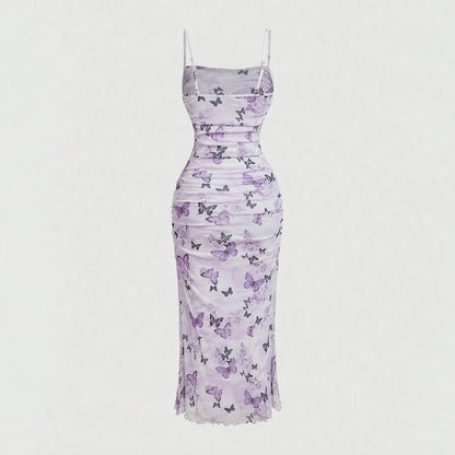 Y2K Floral Milkmaid Dress – Women’s Square Neck Slim Cami Dress for Summer The Clothing Company Sydney