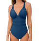 Backless Monokini Swimwear 2023 Bathing Suits Beachwear V-neck Ruched One-Piece Swimsuit The Clothing Company Sydney