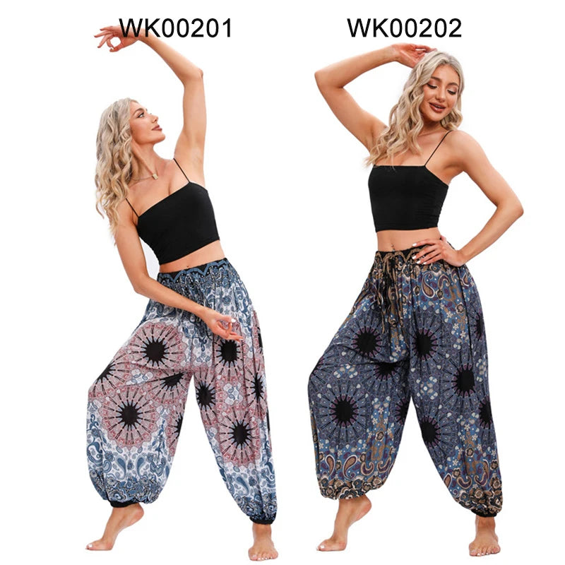 Boho Yoga Pants Women Hippie Harem Printed Dye High Waist Beach Wear The Clothing Company Sydney