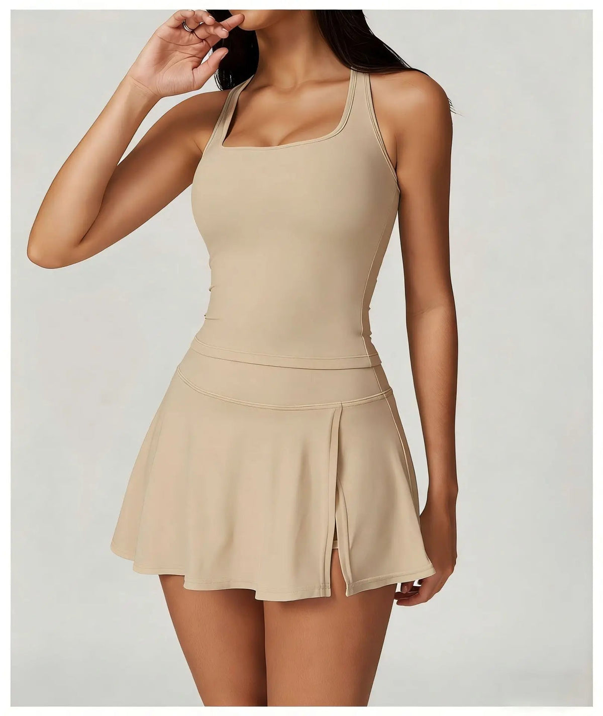 2 Piece Tennis Dresses Side Slit Mini Skirt Set Workout Crop Tank Top Golf Outfits The Clothing Company Sydney