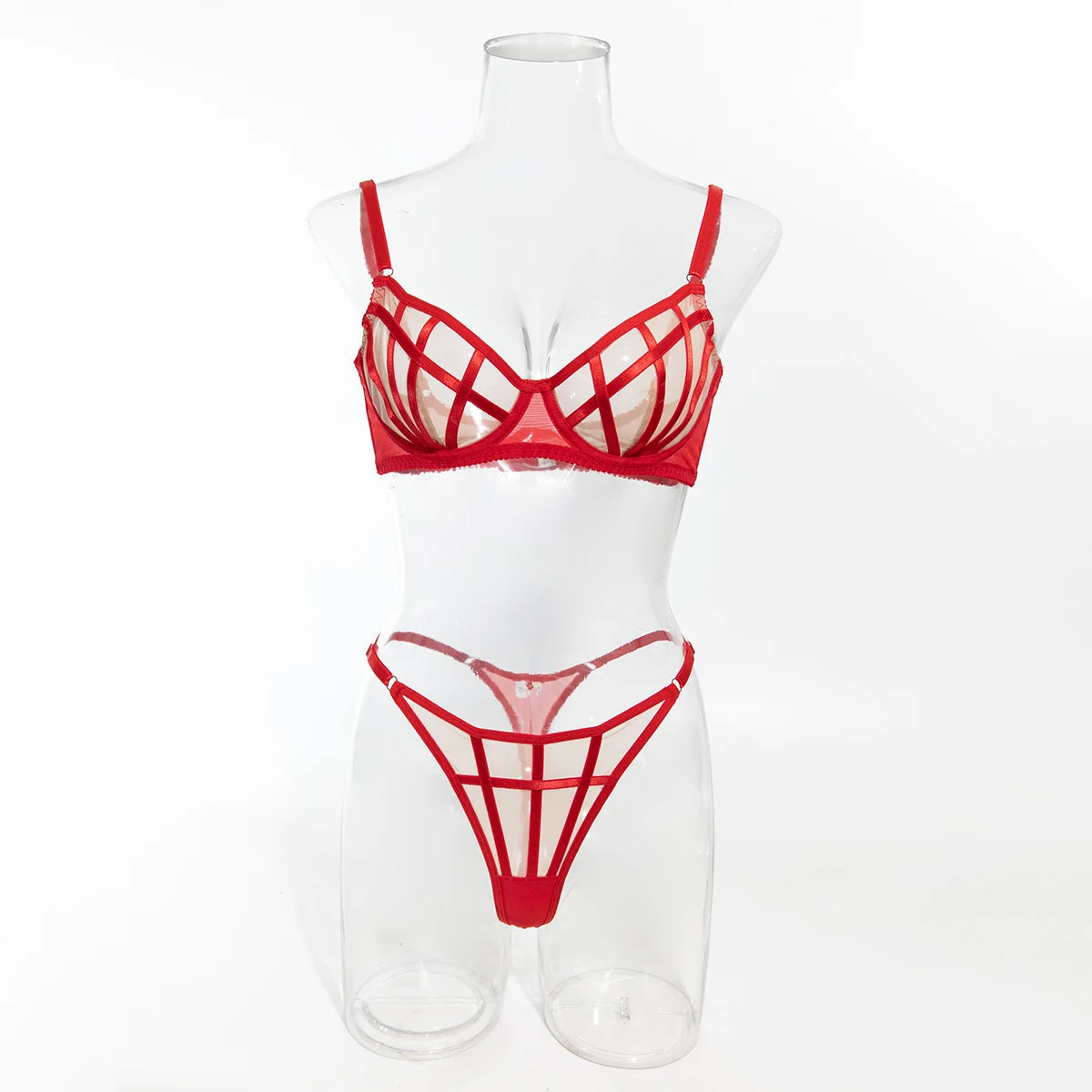 Irregular Plaid Lingerie 2 Piece Sets Mesh Patchwork See Through Bras And Thongs Suits Intimate Outfit The Clothing Company Sydney