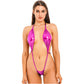 One-piece Micro Monokini Swimsuit Bikinis Swimwear Shiny Halter Lace-Up Bodysuits Backless Teddies Bodysuit Nightwear The Clothing Company Sydney