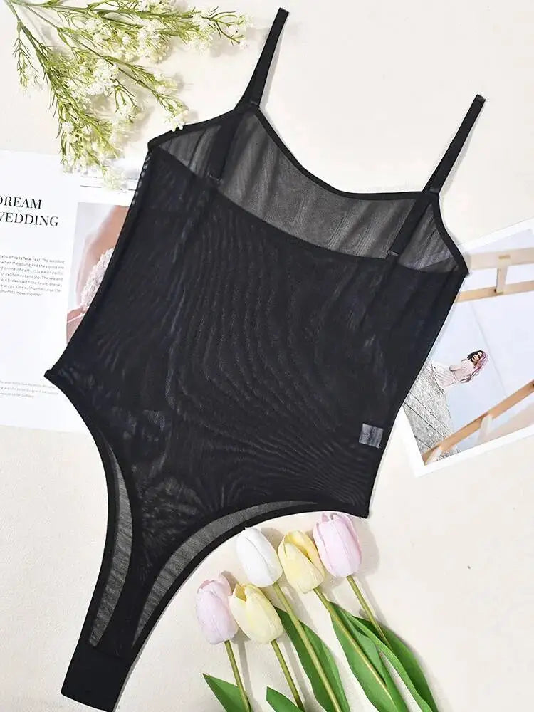 Tight-Fitting Casual Mesh Bodysuits Underwear Transparent Bodysuits The Clothing Company Sydney
