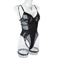 Lace Bodysuit Women's Transparent Lingerie See Through Black Tights Fitness Sissy Crotchless Erotic Body