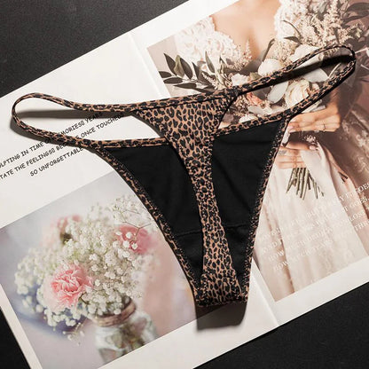 Low Waist G String Leopard Women Panties Briefs Thong Ice Slik T-back Underwear Seamless Lingerie The Clothing Company Sydney