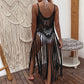 Hollow Out Fringe Tassel Knitted Crochet Tunic Beach Cover Up Cover-ups Beach Dress Beach Wear Beachwear The Clothing Company Sydney