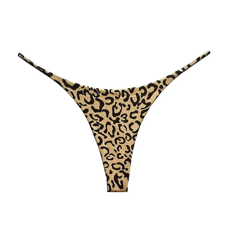 Cotton Leopard G String Women Panties Briefs Thong Low Waist T-back Bikini Underwear Seamless Lingerie