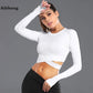 Long Sleeve Midriff Yoga Tops Sports Fitness Crop Top Gym Shirts Slim Fit Running Tank Tops Criss Cross Top The Clothing Company Sydney