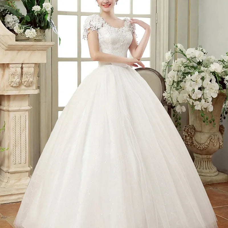 Plus Size Wedding Dress Floor-length Back Strap Lace Flower Wedding Dress The Clothing Company Sydney