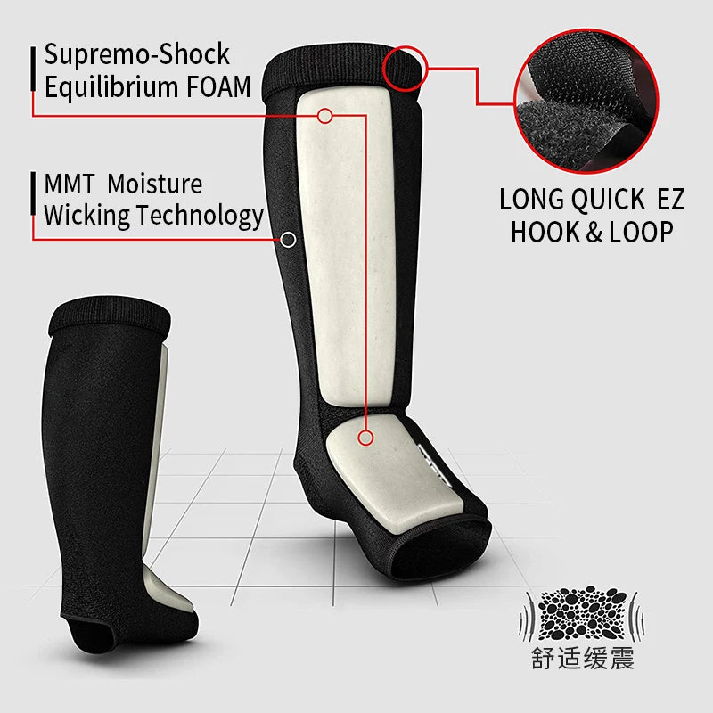 Adult Kids Cotton Boxing Shin Guards MMA Instep Ankle Protector Foot Protection Kickboxing Pad Muaythai Training Leg Support Protectors The Clothing Company Sydney