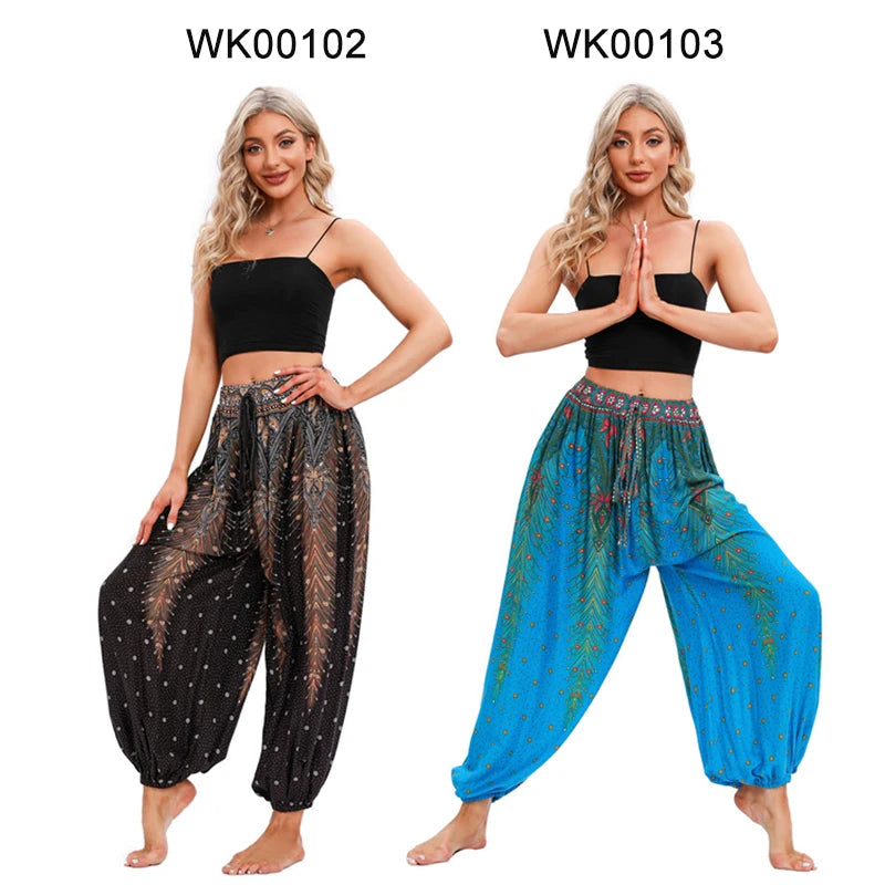 Boho Yoga Pants Women Hippie Harem Printed Dye High Waist Beach Wear The Clothing Company Sydney