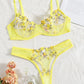 Lace Transparent Underwear Fairy Embroidery Brief Sets Delicate Bra Kit Push Up Bra Lingerie Set