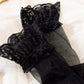 Lace Bodysuit Lace Up Costume Long Gloves Stocking See-Through Tights Lingerie Matching Outfit Set