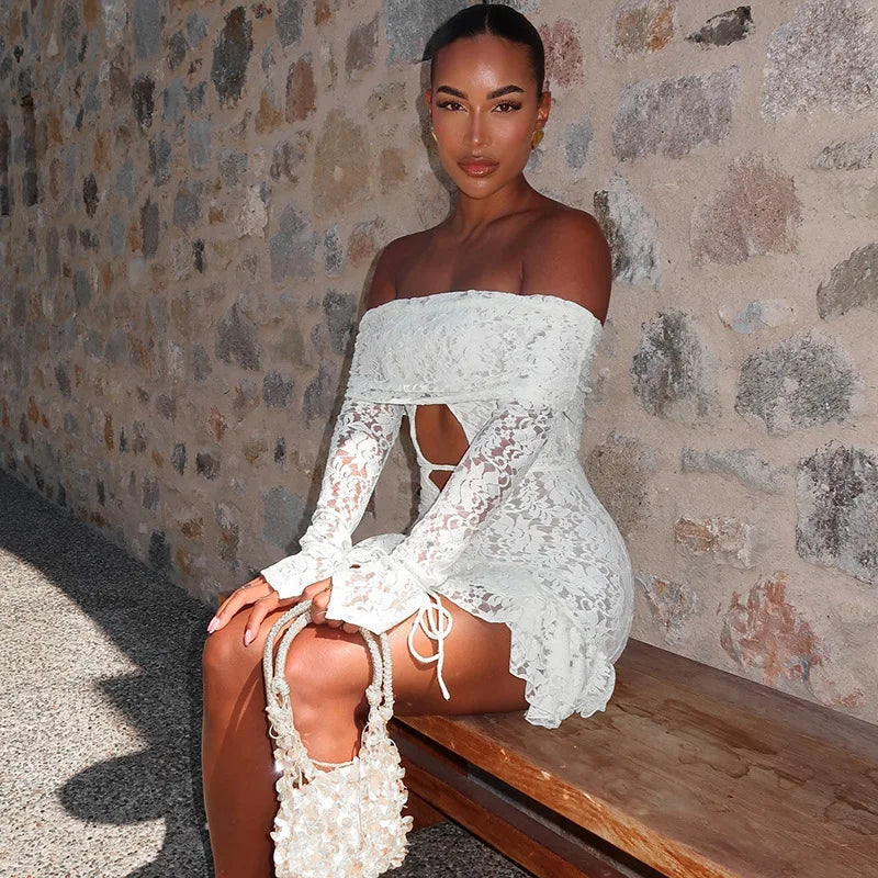Strapless Lace Perspective Short Elegant Party Backless Bodycon Mini S – The Clothing Company Sydney