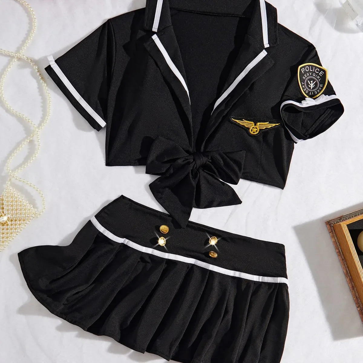 Women's Lingerie Sailor Dress Stage Costumes Low Waist Stewardess Cosplay Uniform Outfit The Clothing Company Sydney