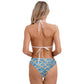 Women's Mermaid Print Swimsuit Bikini Bathing Suit Halter Sponge Pad Bra and Drawstring Briefs Beach Pool Surfing Swimwear