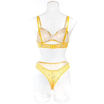 Knitted Lingerie 2 Piece Set Fashion Flower Printing Push Up Bras And Panties Suits Outfits The Clothing Company Sydney