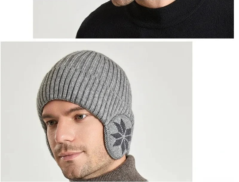 Men Women Winter Warm Plush Knitted Snow Fashion Hat Unisex Outdoor Ear Protection Caps Beanies Skulls