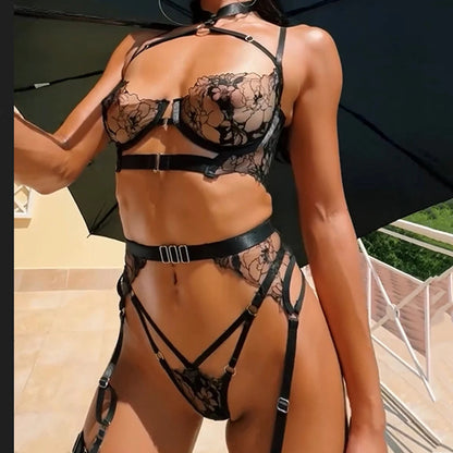 5 Piece Lingеrie Set Halter Bra Push Up Underwear G String Costume Fantasy Intimate Outfits The Clothing Company Sydney