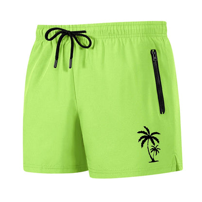 Men's Palm Tree Print Board Shorts Summer Casual Beach Mesh Liner Zipper Pockets Quick Dry Swim Trunks Swimwear The Clothing Company Sydney
