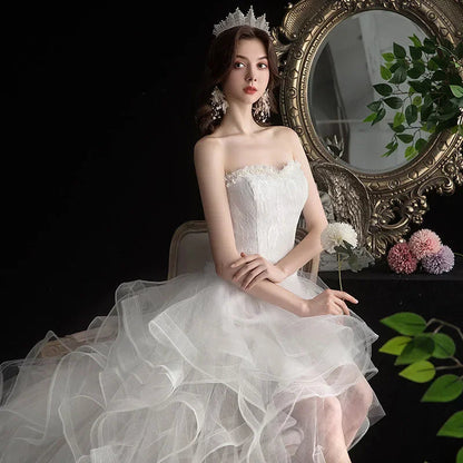 Long Back Light Wedding Dress Princess Fluffy Trailing Cake Skirt  Wedding Dress The Clothing Company Sydney