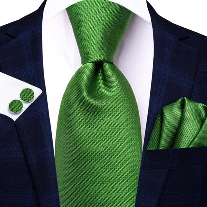 Green Paisley Silk Tie Set for Men – Necktie, Pocket Square & Cufflinks The Clothing Company Sydney