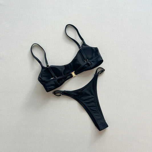 2 Piece Push Up Swimsuit Swimwear Bikini Set Black Biquini Bathing Suit Thong Swimming Suits Beachwear The Clothing Company Sydney