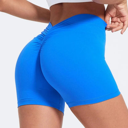 V-Back Shorts High Waisted Hip Lifting Yoga Shorts Women's Nylon Tight Fitting Shorts Training Sports Fitness Pants The Clothing Company Sydney