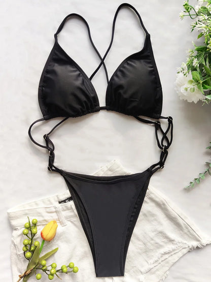 Extreme Mini Micro String Women Swimwear One Piece Swimsuit Female Cross Backless Monokini High Cut Bathing Suit The Clothing Company Sydney