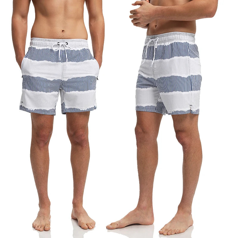 Men's Shorts Breathable Long Lining Gym Homme Quick Dry Zipper Pocket Beach Shorts Swim Trunks The Clothing Company Sydney