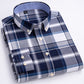 Men's Versatile Casual Checkered Oxford Cotton Shirts Single Pocket Long Sleeve Standard-fit Button Down Gingham Striped Shirt The Clothing Company Sydney