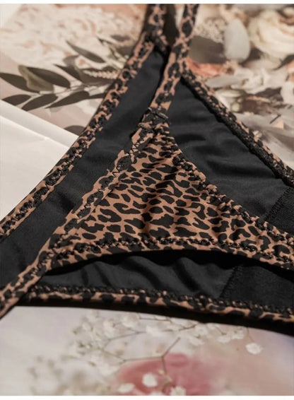 Low Waist G String Leopard Women Panties Briefs Thong Ice Slik T-back Underwear Seamless Lingerie