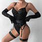 Tight Fitting Lace Bodysuit With Gloves Garter Night Club Outfit Mesh Top Lingerie Set The Clothing Company Sydney