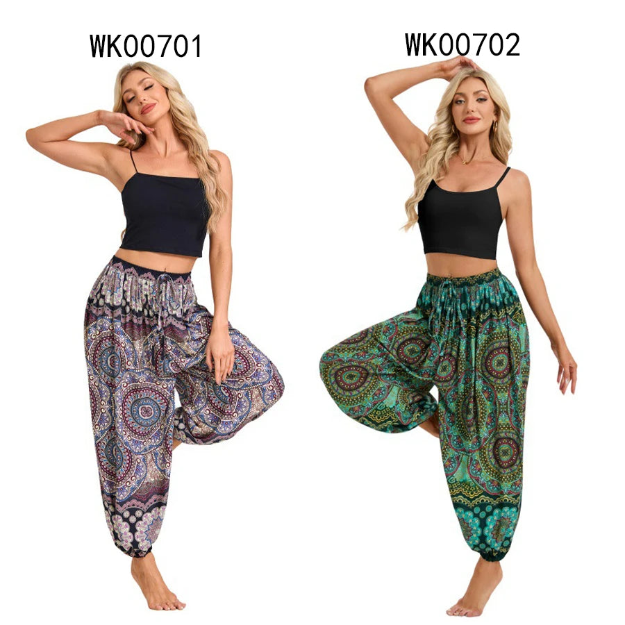 Boho Yoga Pants Women Hippie Harem Printed Dye High Waist Beach Wear The Clothing Company Sydney