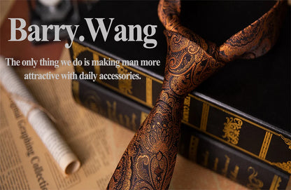 Silk Tie For Men Novelty Animal Black Stripe Necktie Pocket Square Cufflinks Set Wedding Party Outfit Set - The Clothing Company Sydney