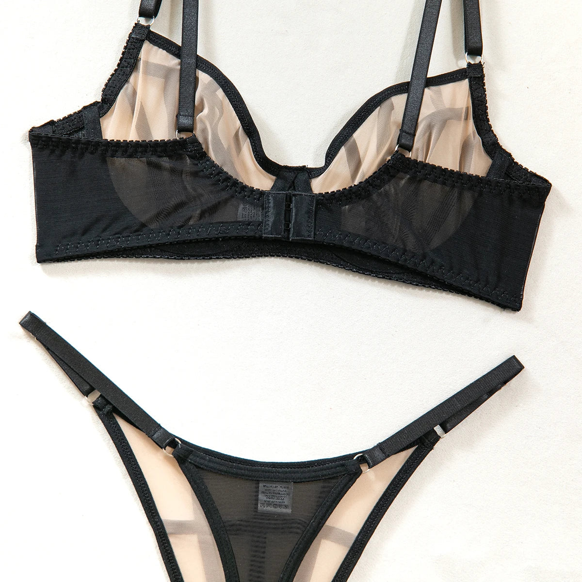 Irregular Plaid Lingerie 2 Piece Sets Mesh Patchwork See Through Bras And Thongs Suits Intimate Outfit The Clothing Company Sydney