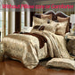 3 Piece Luxury Jacquard Bedding Set King Size Duvet Quilt Cover Floral Golden with Pillowcase