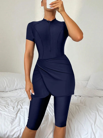 3 Piece Swimwear Women Long Sleeve Swimsuit Long Pants Top Conservative Bathing Suit