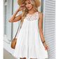 Hollow Lace Patchwork Halter Neck Women A Line Dress Summer Casual Solid Color Loose Beach Holiday Sundress The Clothing Company Sydney