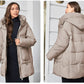 Hooded Parkas Women's Plus Size Casual Hooded Pocket Women Down Jacket Coat Outwear