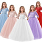 Lace Princess Dress for Girls Long Sleeve Wedding Party Gown Birthday Children Tulle Dress Teenage Formal Long Dress